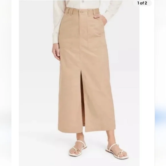 Women's Utility Maxi Skirt - A New Day™ ~ Tan - Picture 5 of 16